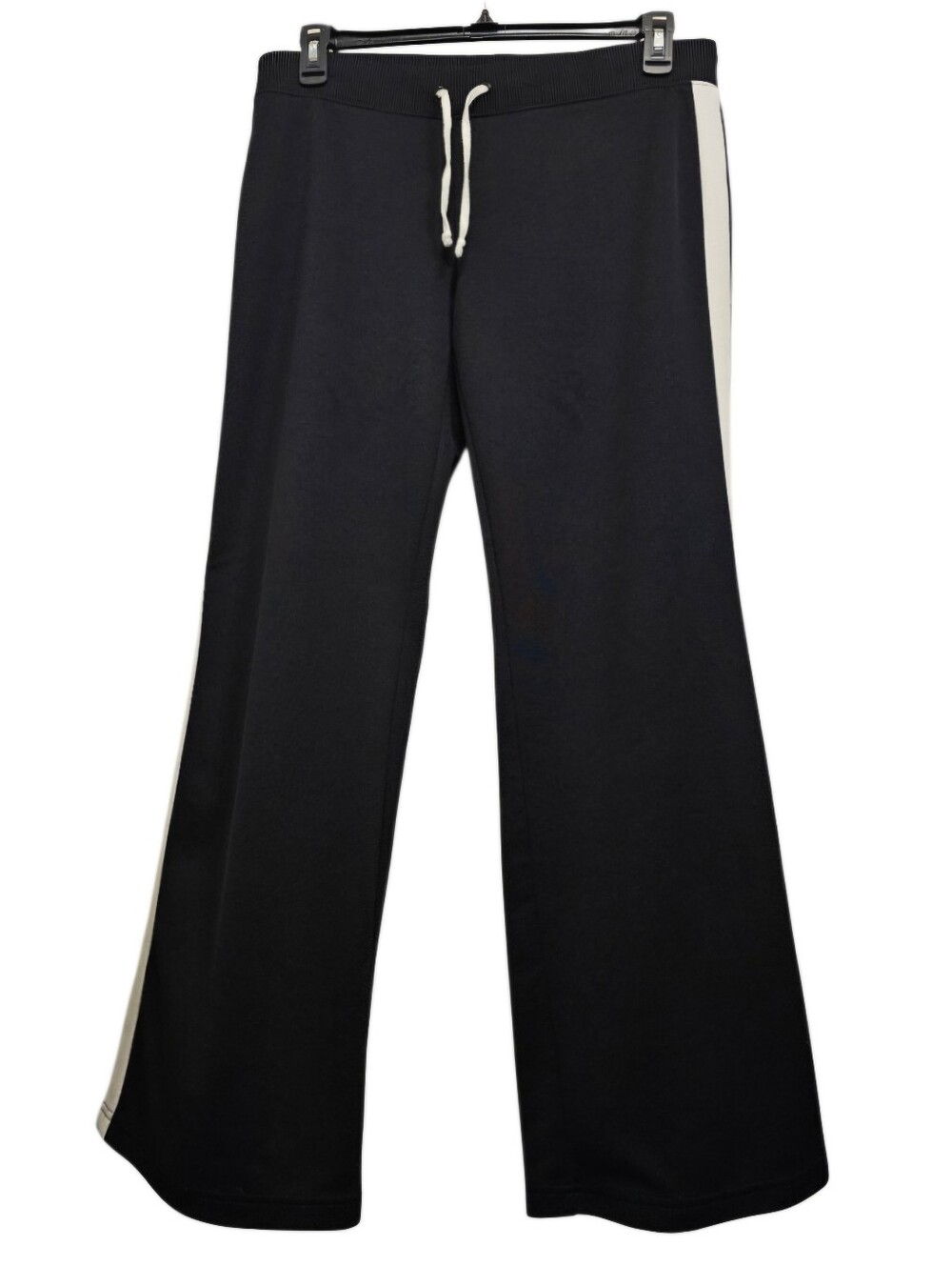 Arizona Jean Company Wide-Leg Black Joggers With White Stripe.